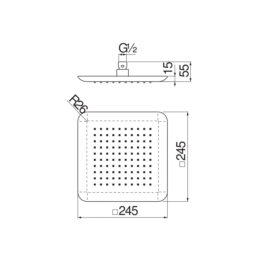 Верхний душ Nobili Velvet black AD139/122BM 24 см
