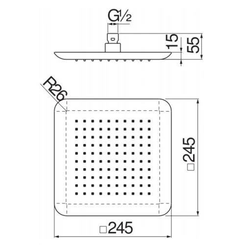 Верхний душ Nobili Velvet black AD139/122BM 24 см