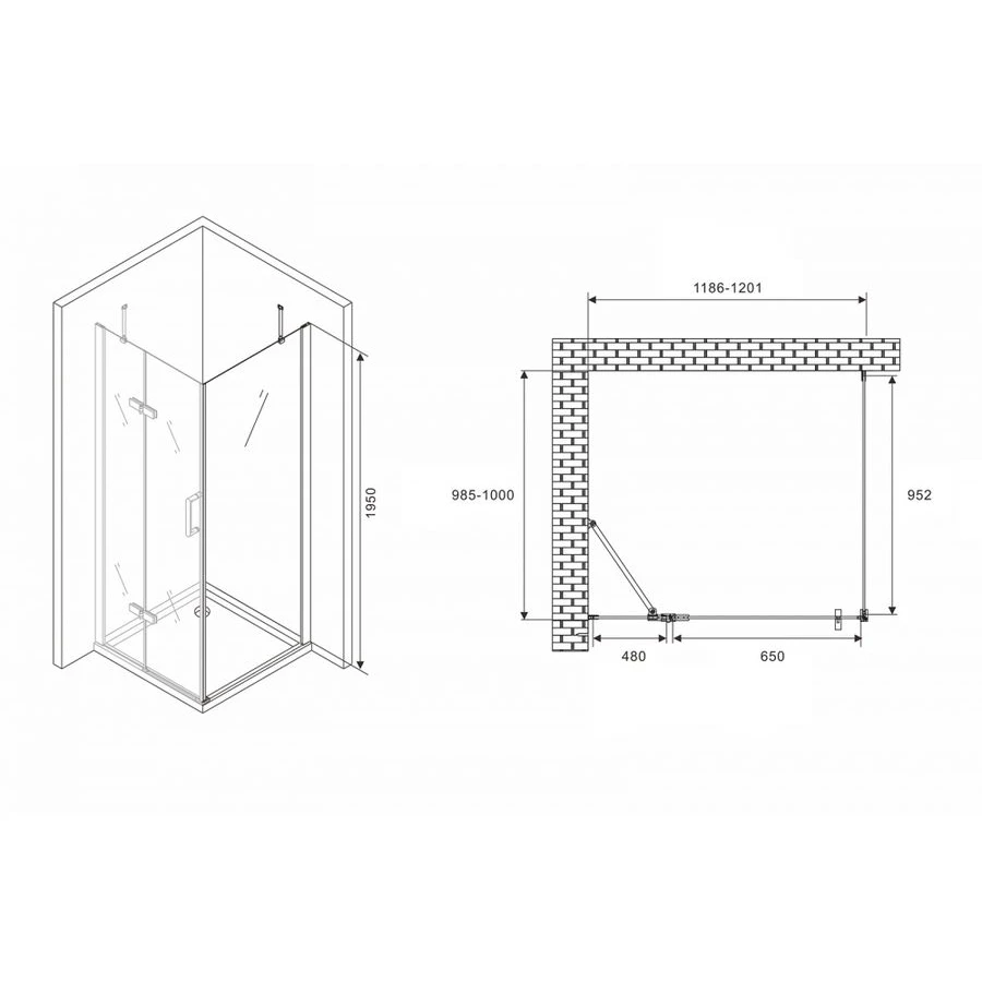 Душевой уголок Abber Zart AG08120-S101 120х100 см