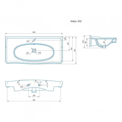 Раковина Opadiris Модерн 105 4640021063583.