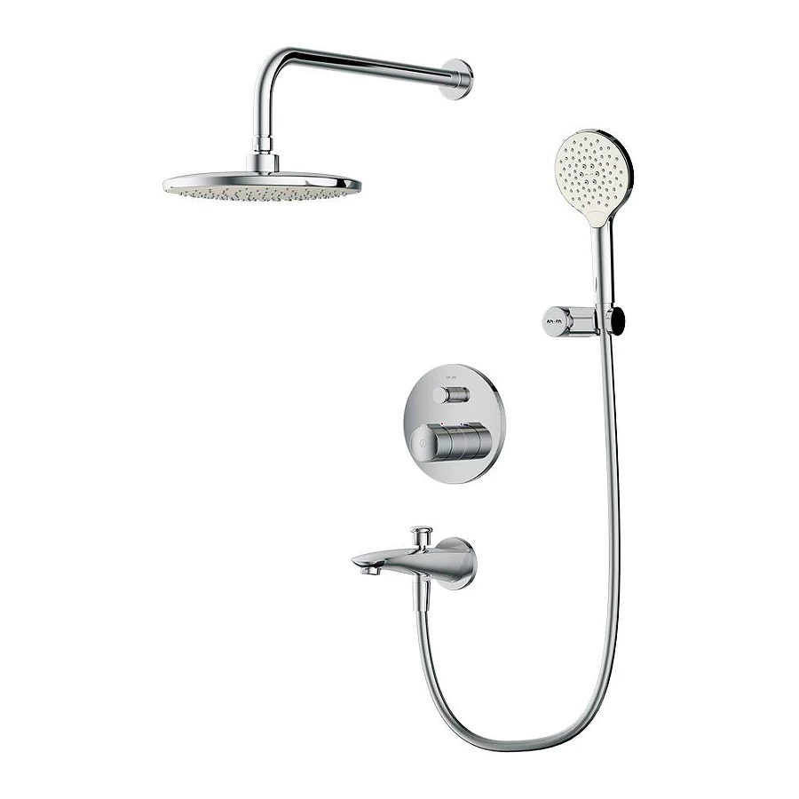 Смеситель для ванны и душа Am Pm X-Joy TouchReel верхний душ с держателем душевой набор и излив на ванну FP85A10020