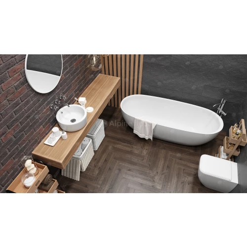 Каменный SPC ламинат Alpine Floor Parquet Light синхронное тиснение Дуб Альферац ЕСО 13-22 43 класс 4 мм 1.95 кв.м 60х12.5 см