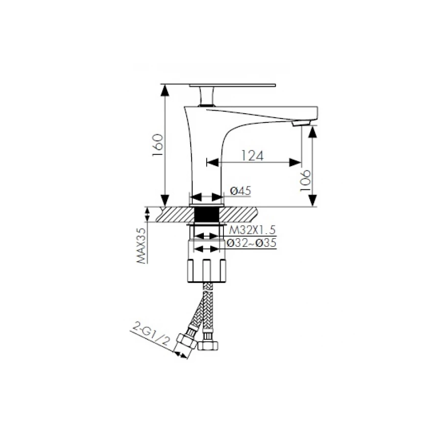 Смеситель для раковины Kaiser Star 02011-2 черный