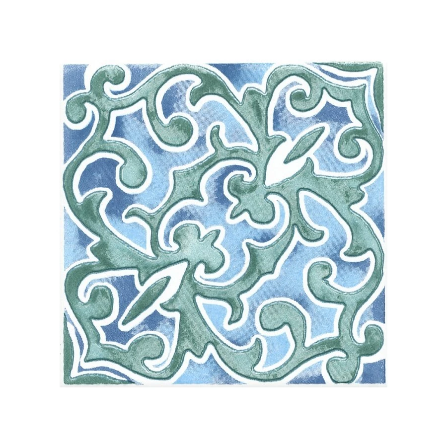 Плитка настенная Kerama Marazzi Византия Декор глянцевый зеленый A2255/1146 9,9х9,9 см