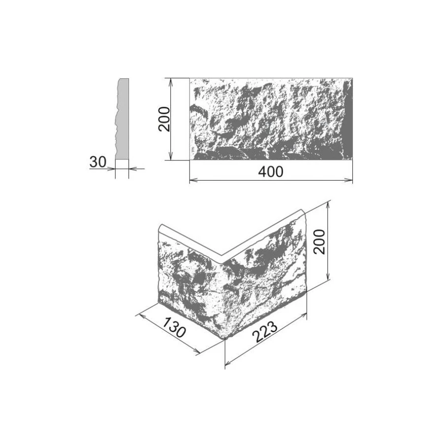Декоративный камень углы Камелот Парма темно-коричневый 2568