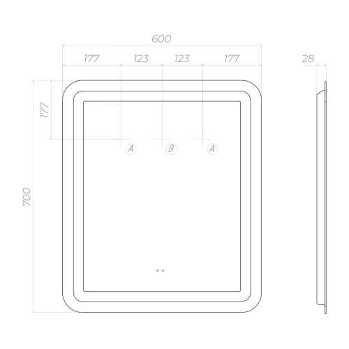 Зеркало Vigo Jess Classic 600 239 60x70 см