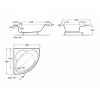 Ванна акриловая Roca Bali угловая белая 7.2480.6.300.1 145х145 см