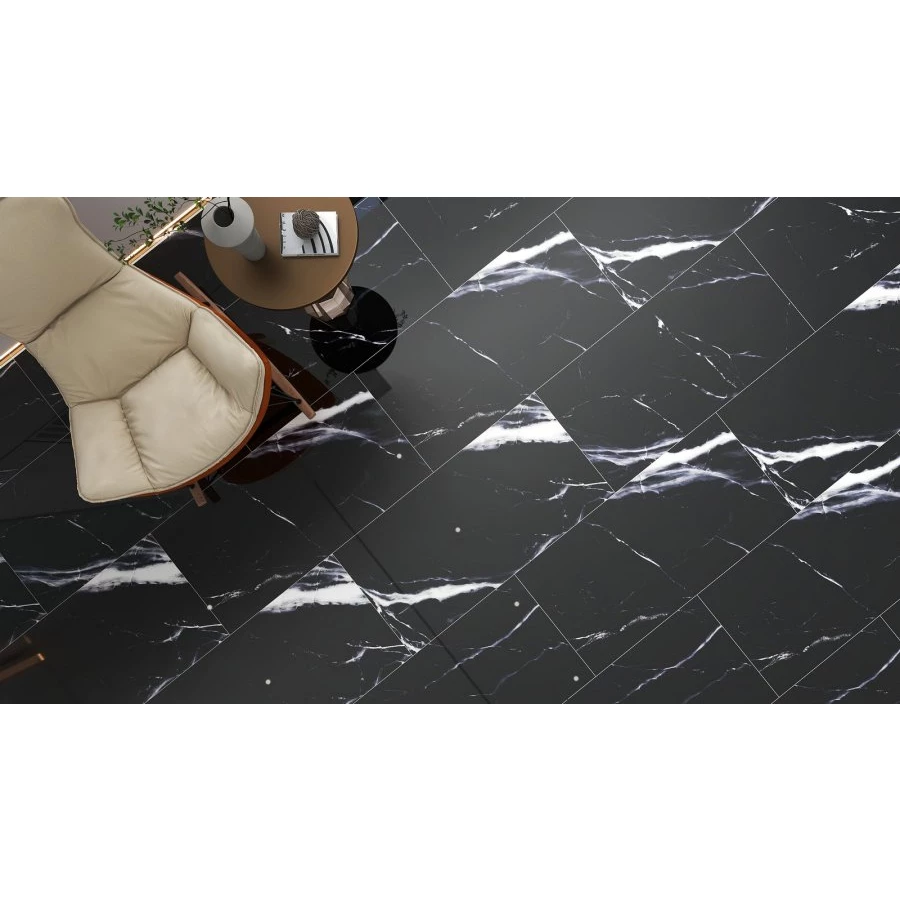 Керамогранит Bonaparte Geox Black Pol Rect черный 120х60 см