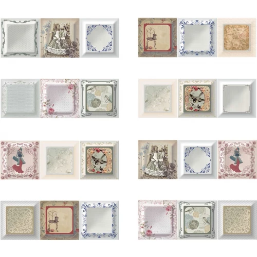 Плитка настенная Absolut Keramika Monocolor Decor Cube Vintage глянцевый многоцветный AK1206 30х10 см