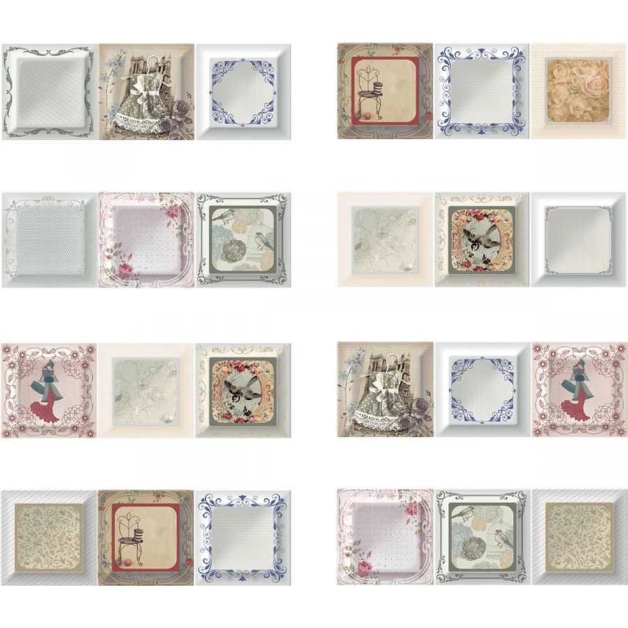 Плитка настенная Absolut Keramika Monocolor Decor Cube Vintage глянцевый многоцветный AK1206 30х10 см