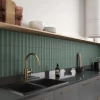 Плитка керамическая Equipe Вайб Ин Невпорт Греен / Vibe In Newport Green глянцевая зеленая 28748 20х6,5 см