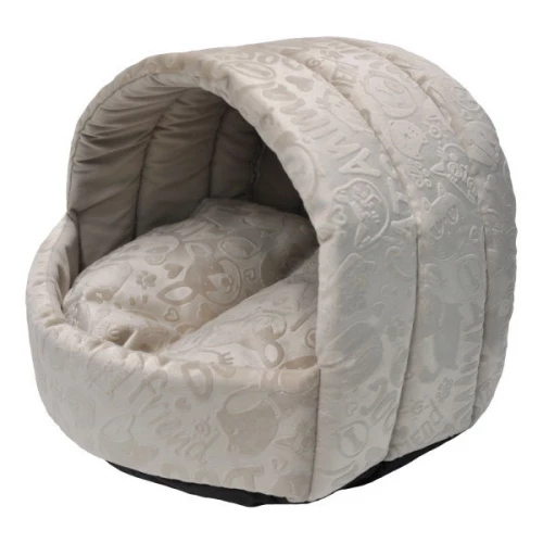 Домик эстрада Homepet Велюр малый бежевый для домашних животных 38х35х27 см