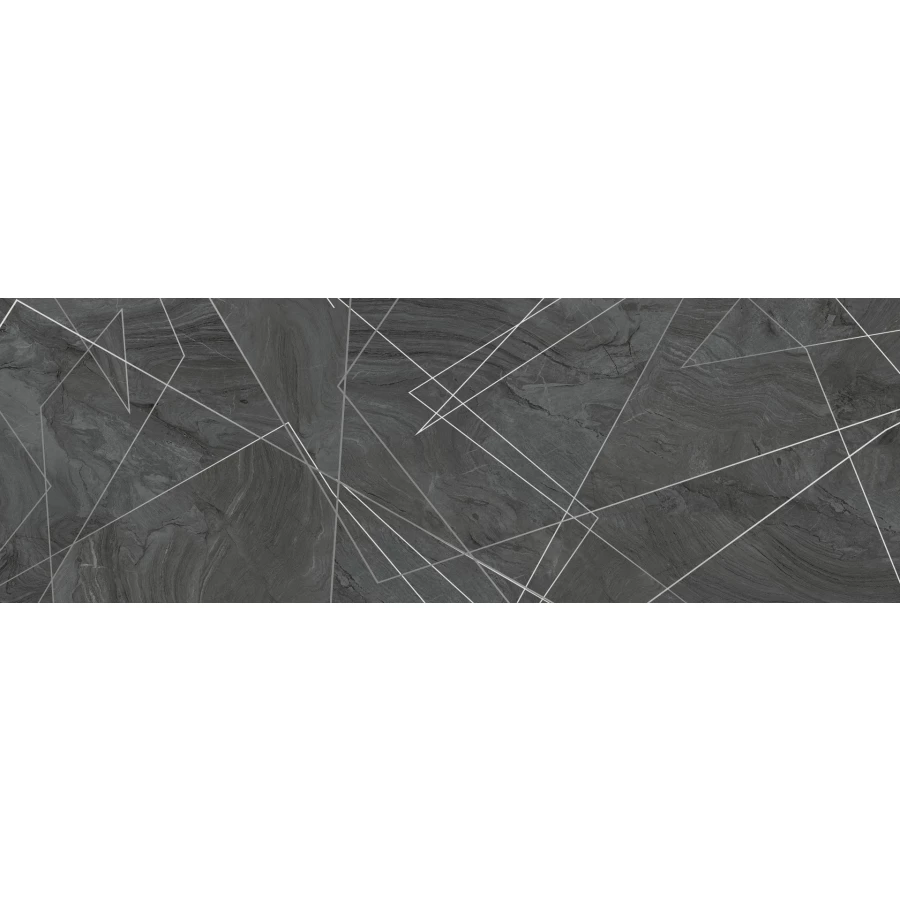 Керамогранит SotGres Ontario Nero Decore carving slim черный 40х120 см