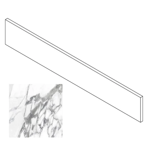 Плинтус Gresse Ellora мрамор белый матовый GRS01-15 120х9,5 см