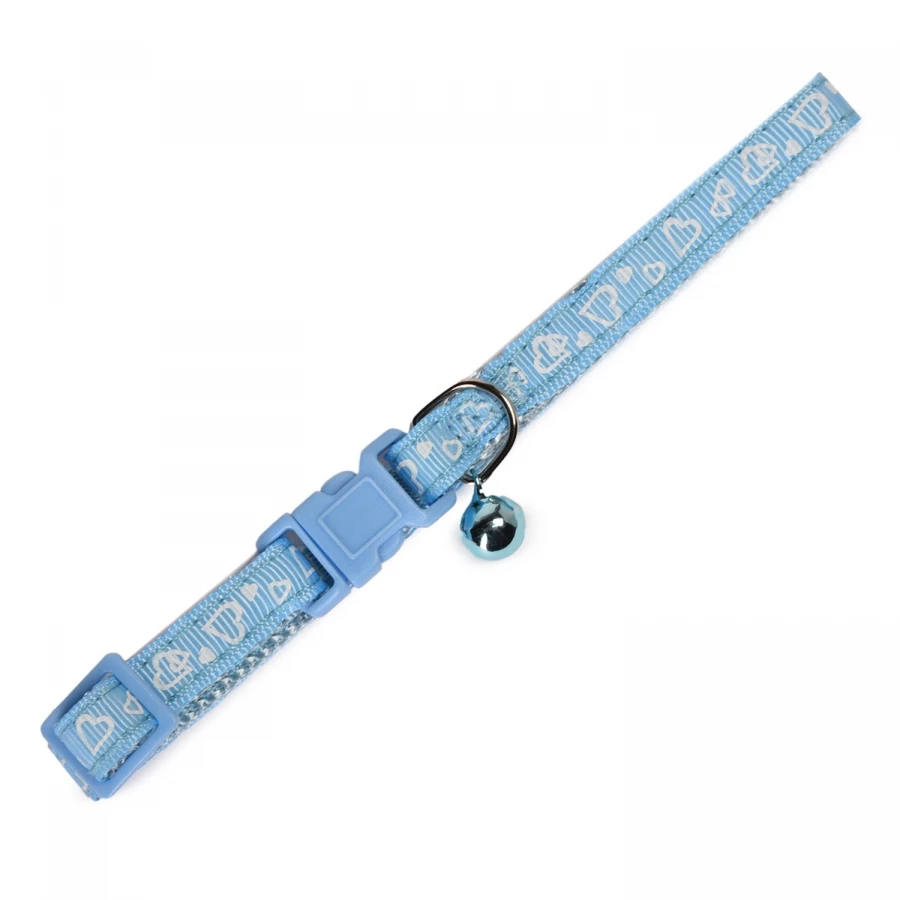 Ошейник для кошек Nobby с бубенчиком Сердечки Голубой