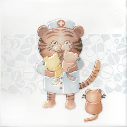 Декор Kerama Marazzi Айболит 2 полуматовый белый VT/A502/5009 20x20 см