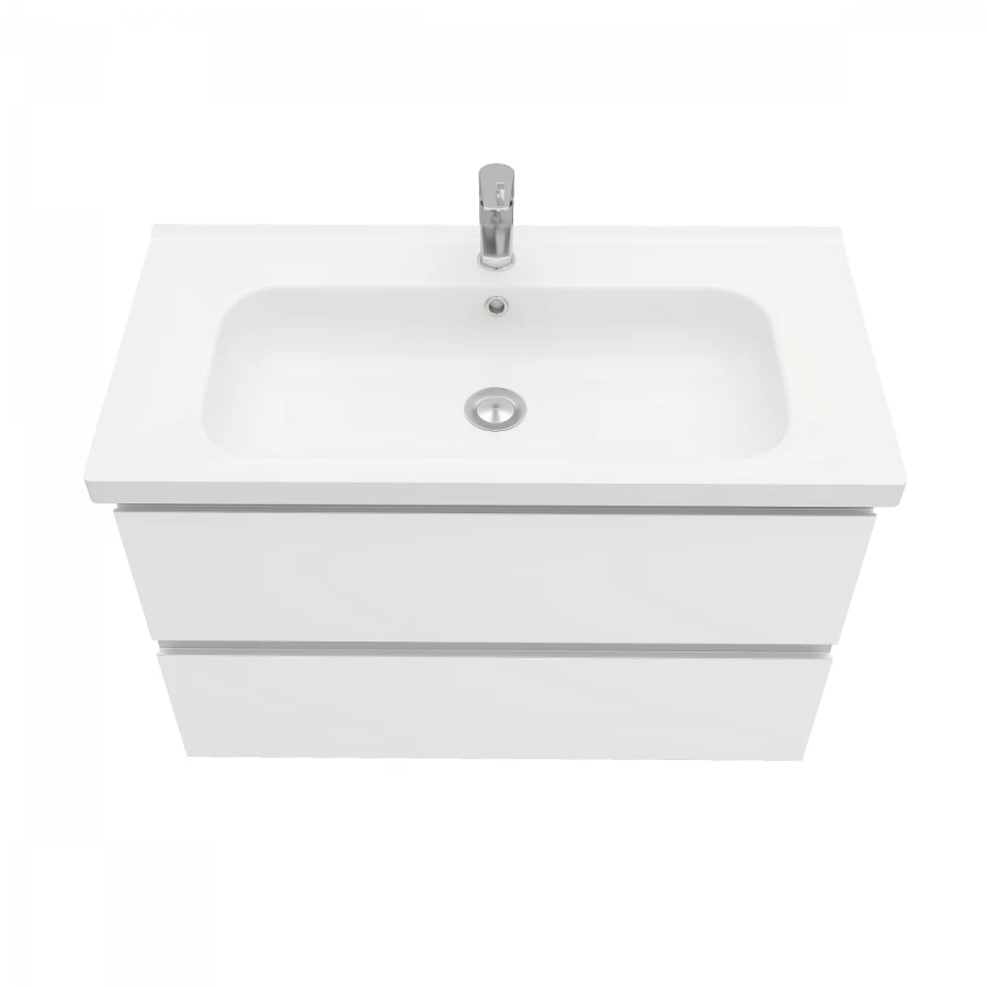 Тумба подвесная Laparet Electra 90 под умывальник Creavit Ideal 90 белый глянец LE-WCAB-90-01