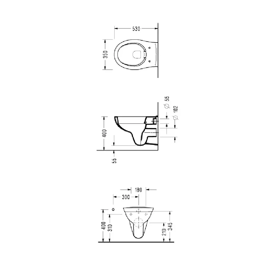 Унитаз Serel Asma подвесной безободковый с сиденьем с микролифтом 0426SC