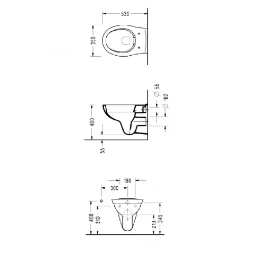 Унитаз Serel Asma подвесной безободковый с сиденьем с микролифтом 0426SC