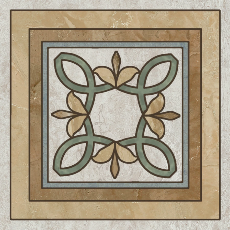 Декор Kerama Marazzi Эвора глянцевый бежевый 9,6х9,6 см