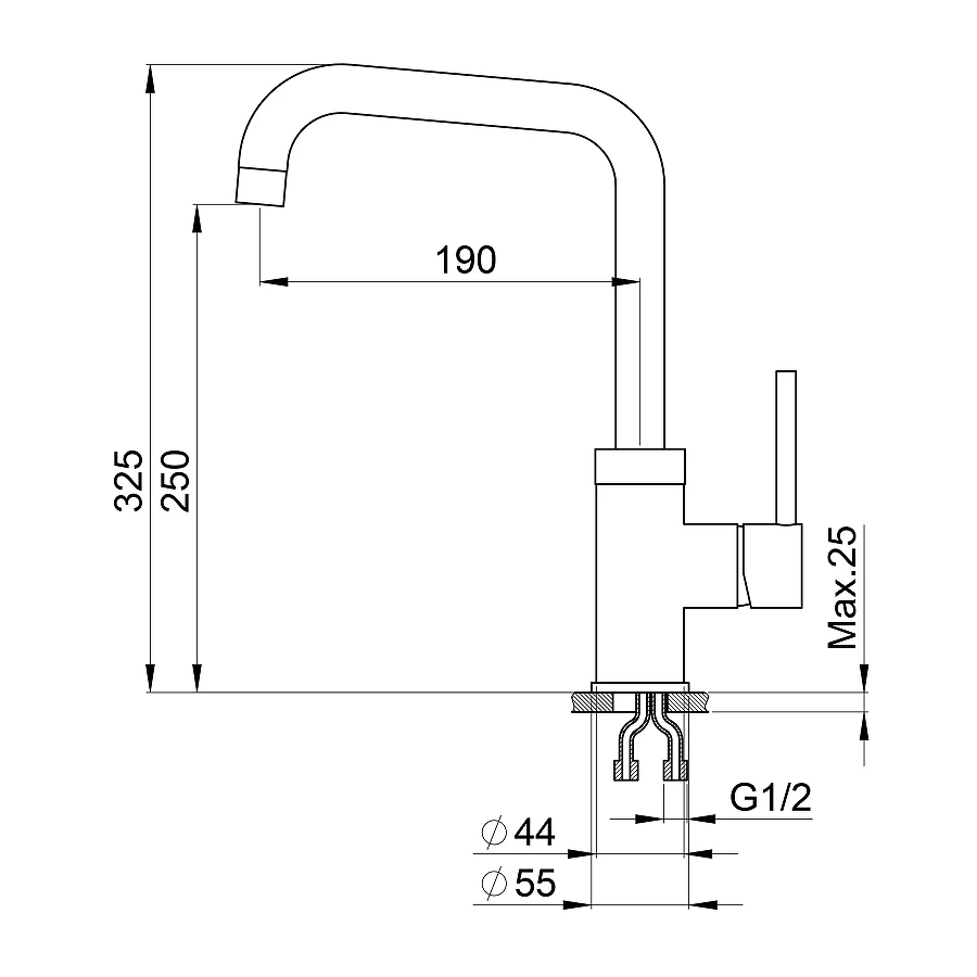 Смеситель для кухни Granula 0041 хром