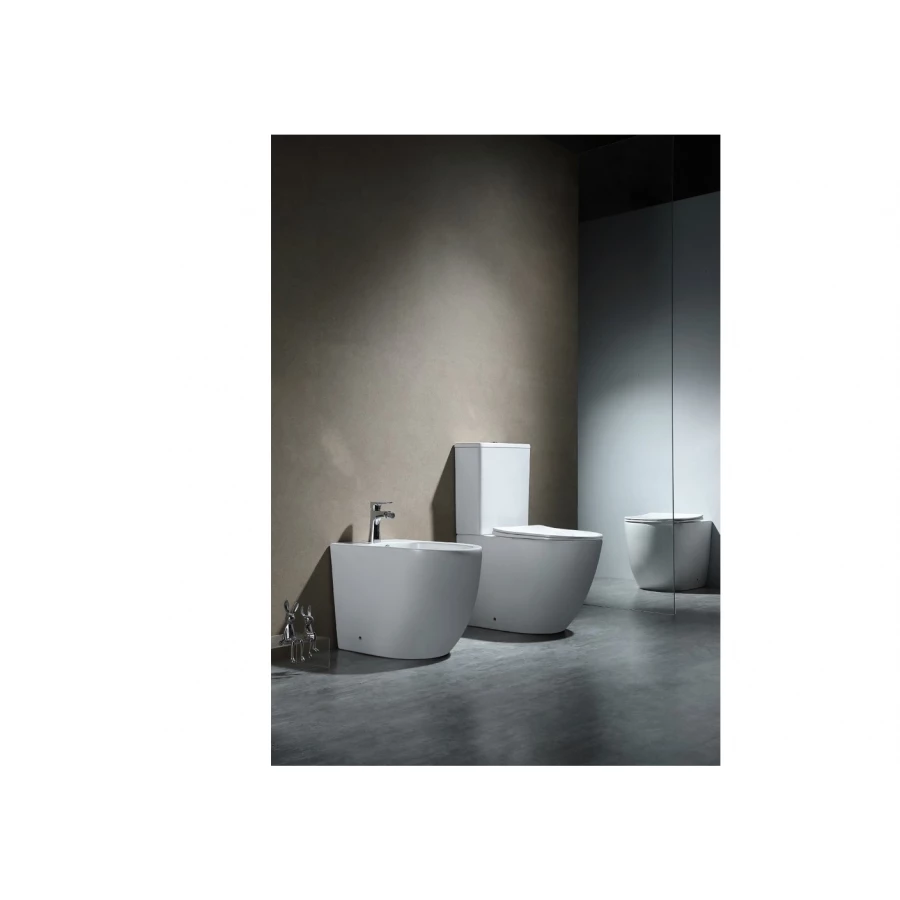 Унитаз Aquatek Европа напольный безободковый с бачком горизонтальный выпуск AQ2903WS-00 82,5х39 см