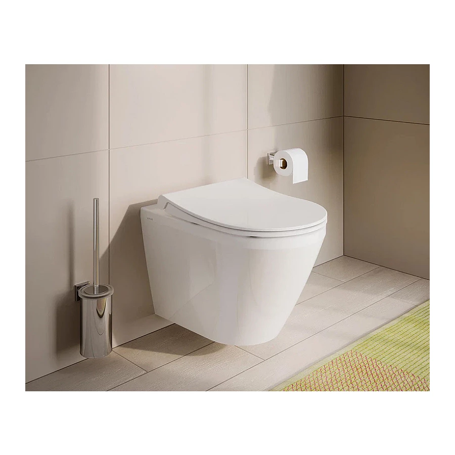 Комплект Vitra Integra Round унитаз подвесной безободковый с тонким сиденьем МЛ инсталляция панель смыва глянец хром 9856B003-7205