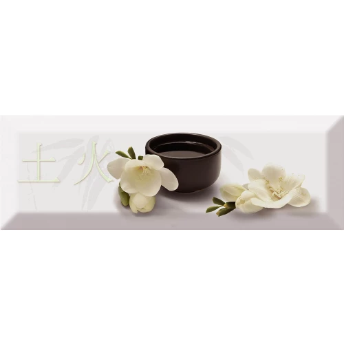 Плитка настенная Absolut Keramika Monocolor Decor Japan Tea 04 C глянцевая серая AK0999 30х10 см