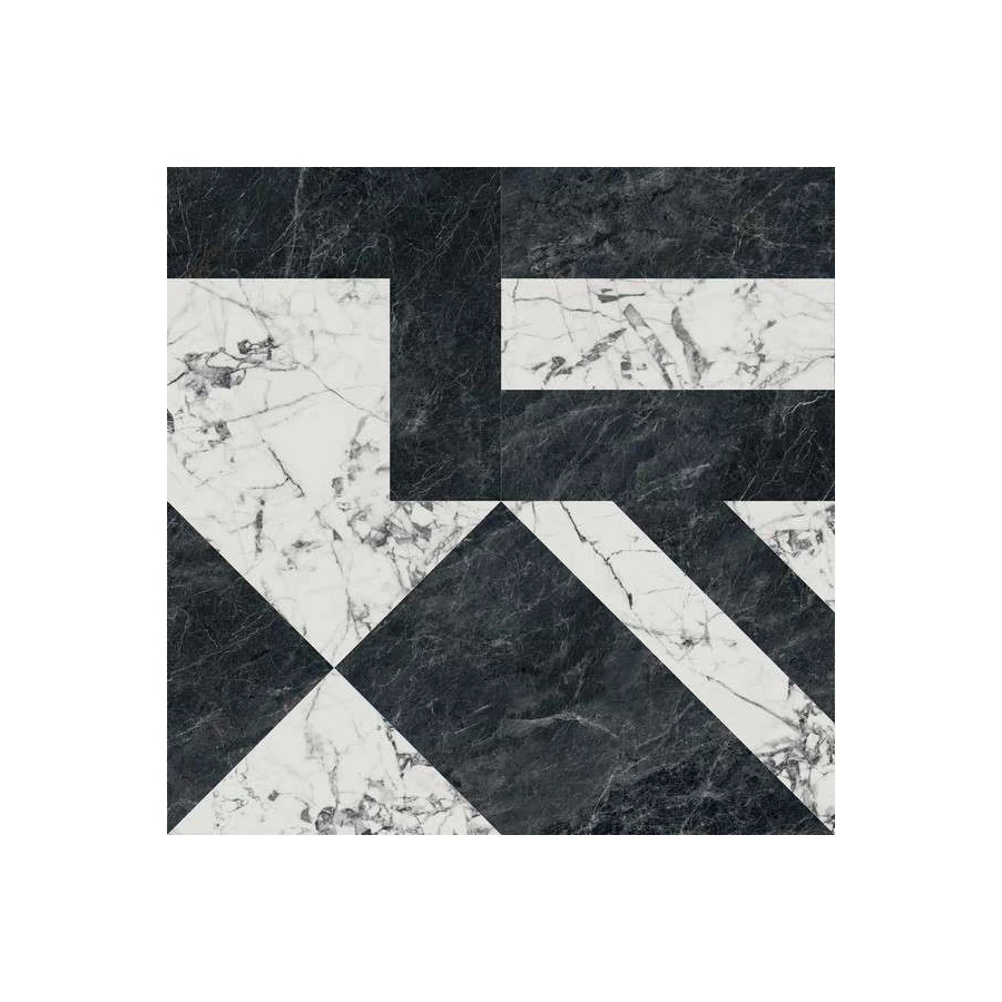 Керамогранит Kerama Marazzi Бьянко Неро полуглянцевый белый чёрный SG013322R 119,5x119,5 см