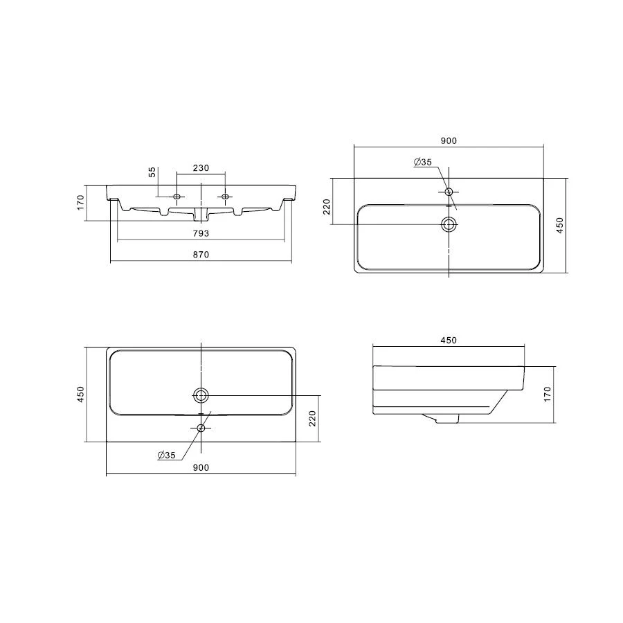 Умывальник Santek Адриана 1.WH50.1.629 90 см