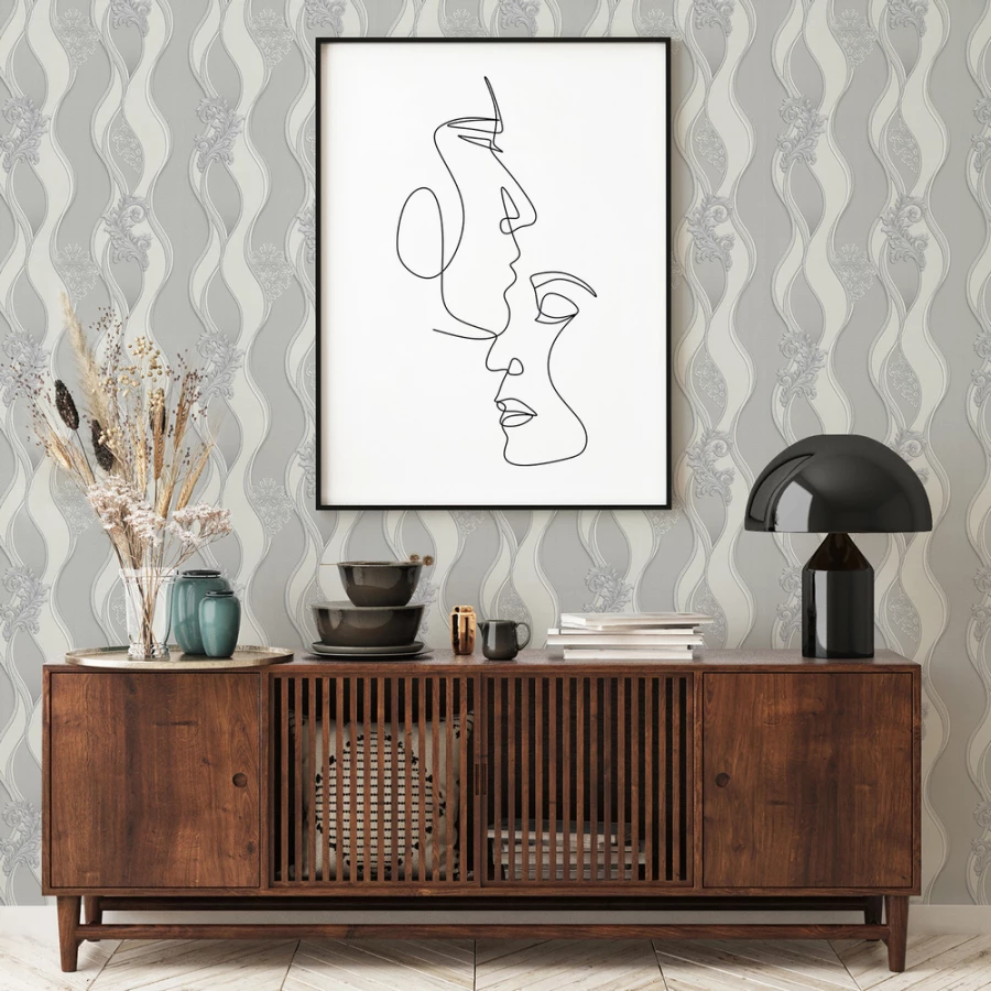 Обои флизелиновые VOG Collection A Элида белые 90112-11 1,06х10,05 м