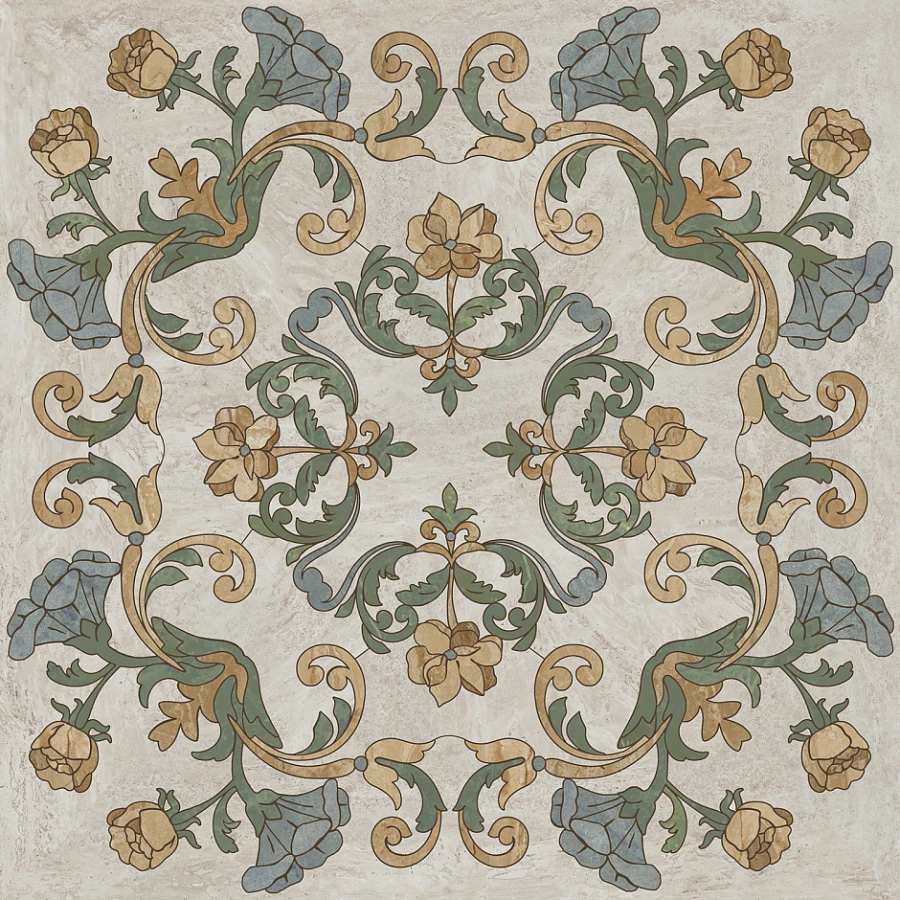 Декор Kerama Marazzi Эвора центр глянцевый бежевый 60х60 см