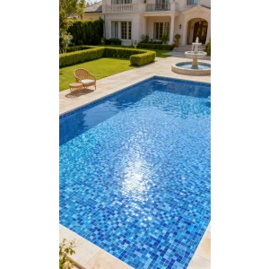 Мозаика Bonaparte Стеклянная мозаика Alaska dark blue 36х36 глянцевая синяя 30,4х30,4 см