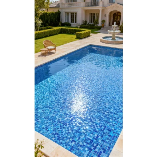 Мозаика Bonaparte Стеклянная мозаика Alaska dark blue 36х36 глянцевая синяя 30,4х30,4 см