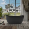 Ванна акриловая Azario Glasgow свободностоящая в комплекте с сифоном и металлической рамой цвет черный GLA16778MB 166х78х66.5 см