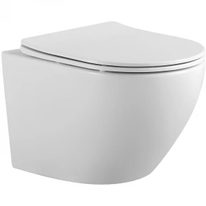 Унитаз подвесной Aquatek Европа безободковый тонкое сиденье с механизмом плавного закрывания AQ1901-00