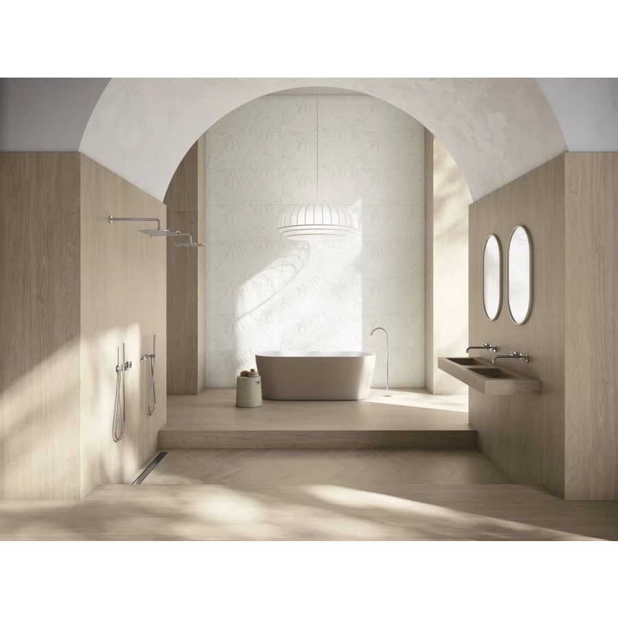 Плитка настенная Ape Ceramica Bellagio Dec Lecco Bianco Rect матовая белая A041899 120х60 см