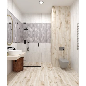 Керамогранит Eurotile Ceramica Beresta GP White матовый бежевый 59,4x14,7 см