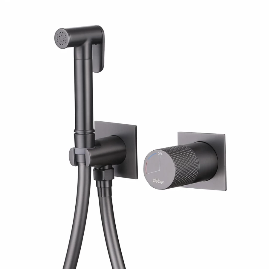 Смеситель Abber Rund с гигиеническим душем никель AF8725NG