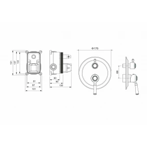 Смеситель Aquatek Классик для ванны 2 режима внешняя и скрытая часть золото AQ1546PG