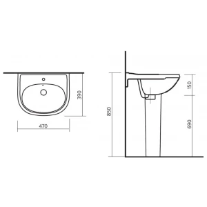 Умывальник Sanita Комфорт CMFSAWB01 50x40 см