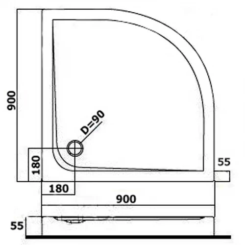 Поддон душевой Am Pm Spirit W7AT-GSR0-090W 90х90 см