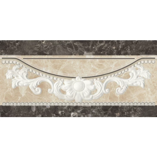 Плитка настенная Navarti Siena Cenefa Crema Noce глянцевая бежево-коричневая 25х12 см