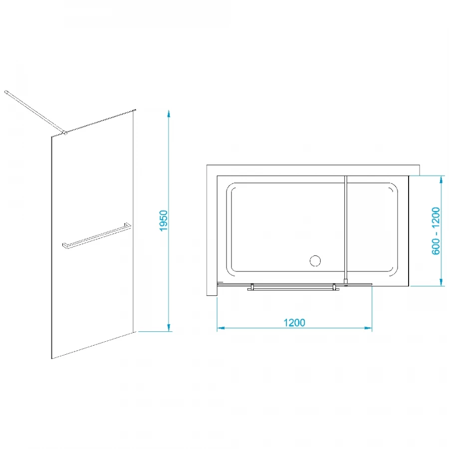 Душевая перегородка RGW WA-041B Прозрачное 35104012-14 120х195 см