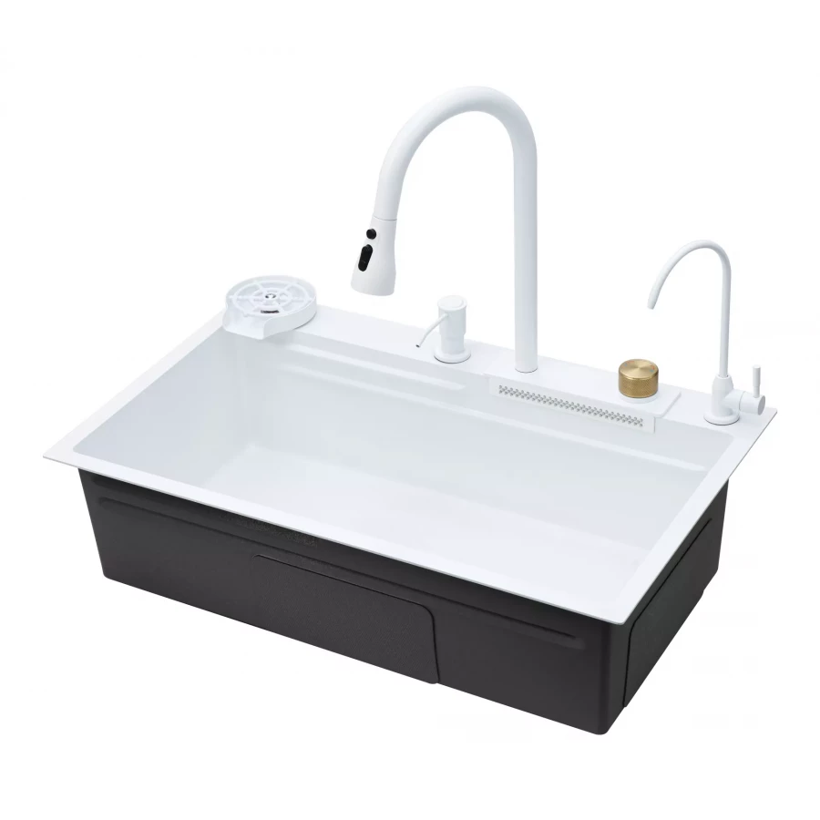 Мойка кухонная Savol с водопадом S-SC003W 75x46 см