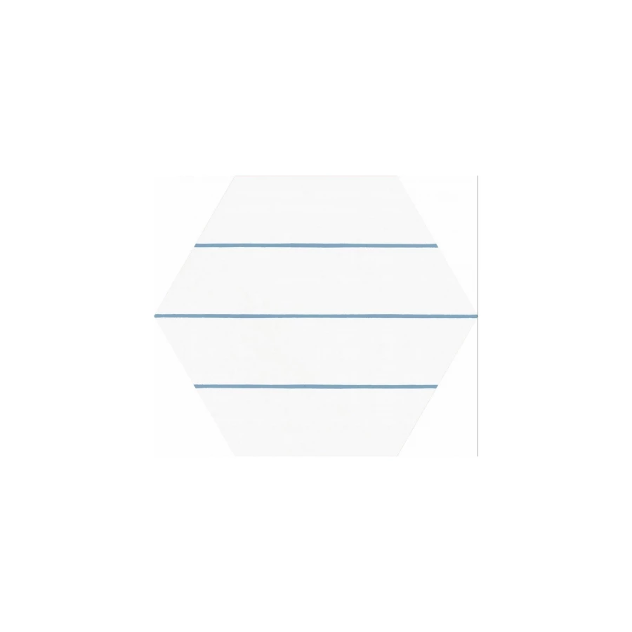 Керамогранит Codicer Hex. Porto Savona Blue бело-голубой 25x22 см