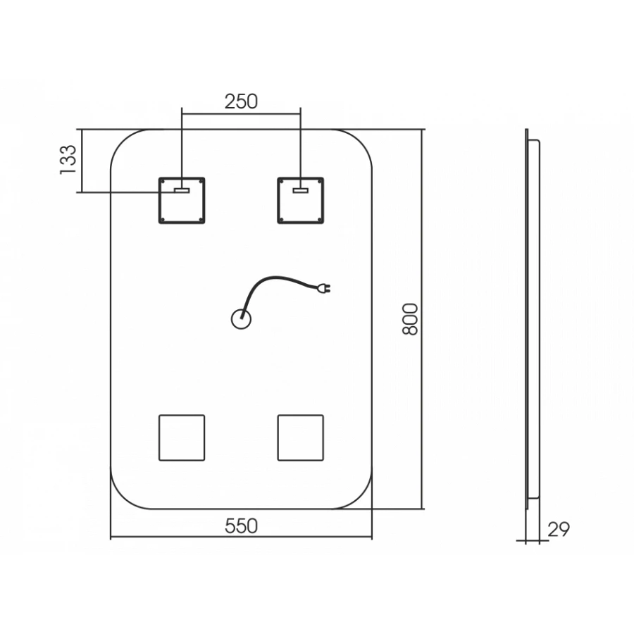 Зеркало Silver Mirrors сенсорный выключатель Мальта ФР-00000941 55x80 см