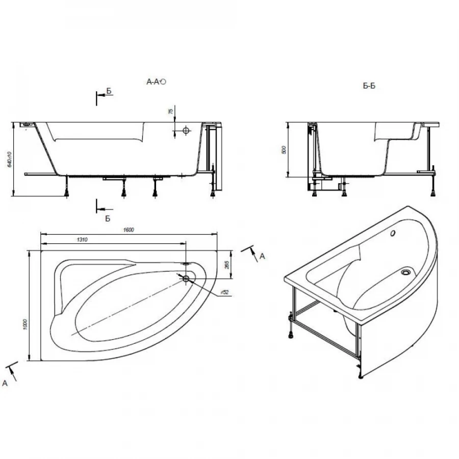Акриловая ванна Roca Welna левая асимметричная белая 248642000 160x100 см