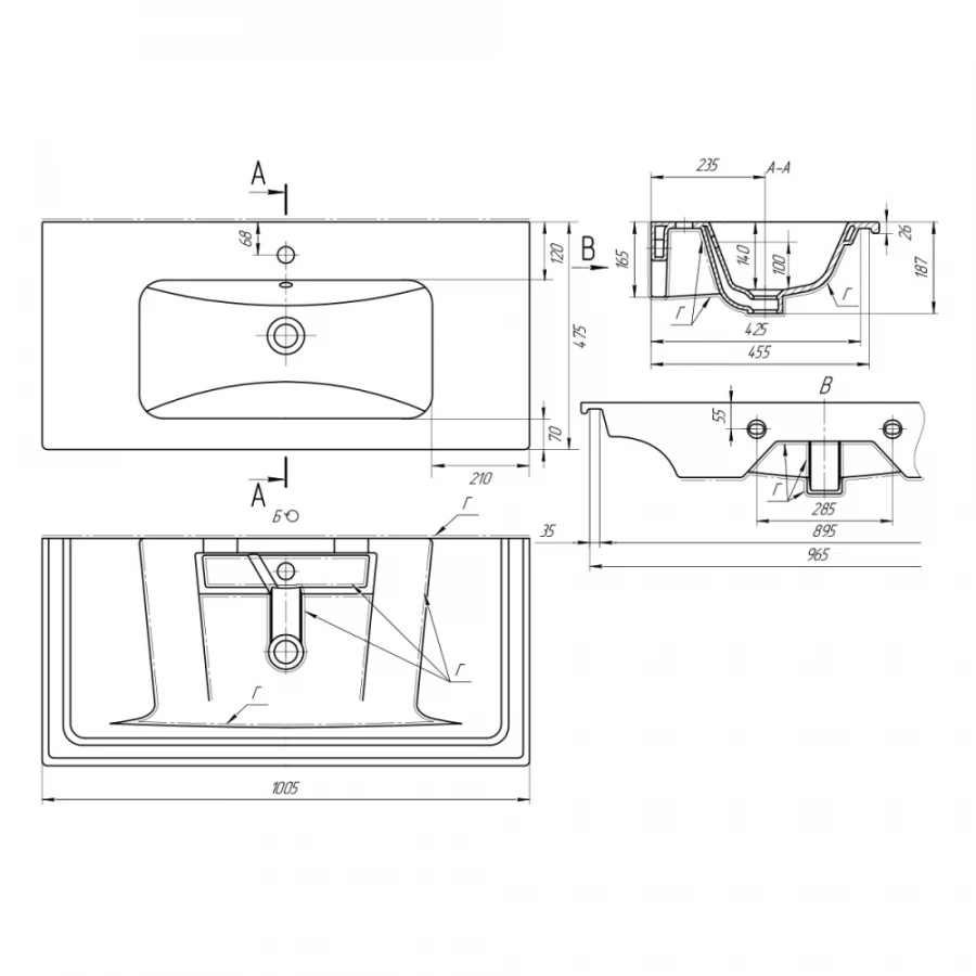 Тумба Briz Monza Т18-100 237 03-18100-11 00 Бел 100 см