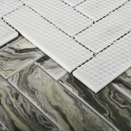 Мозаика Bonaparte Стеклянная мозаика Hadar Grey 98х30 глянцевая серая 28,6х26,8 см